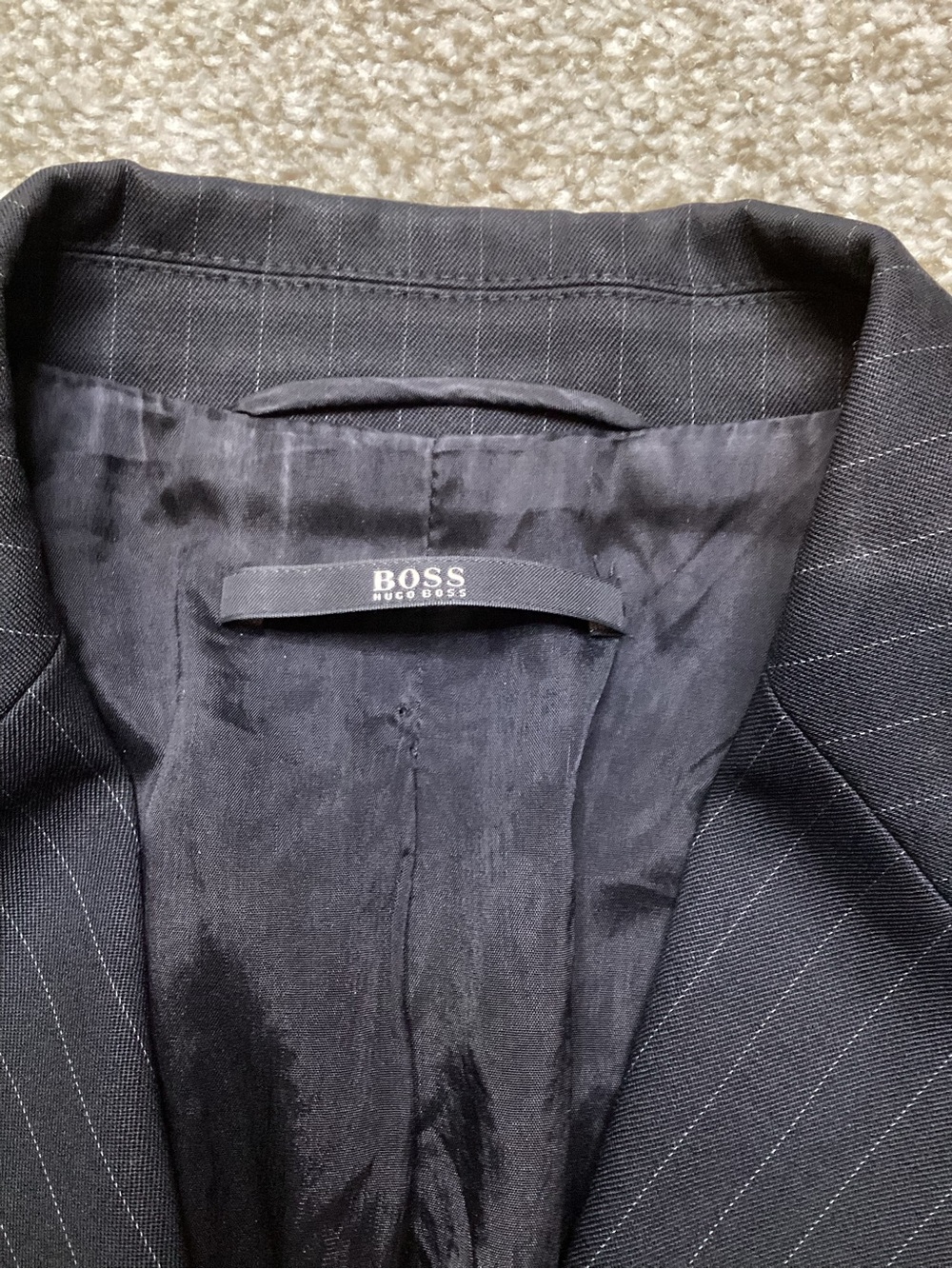 Hugo Boss Women’s Pinstriped Blazer Jacket Coat Black 6 Small - Picture 3 of 11